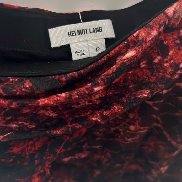 Helmut Lang Midnight Floral Jersey Draped Skirt Red Black Size P - Picture 5 of 10